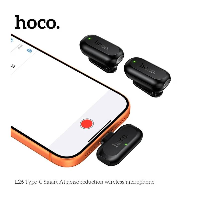 Microphone Sans Fil HOCO L26 Type-C - Noir - Photo 3