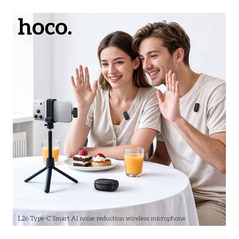 Microphone Sans Fil HOCO L26 Type-C - Noir - Photo 4
