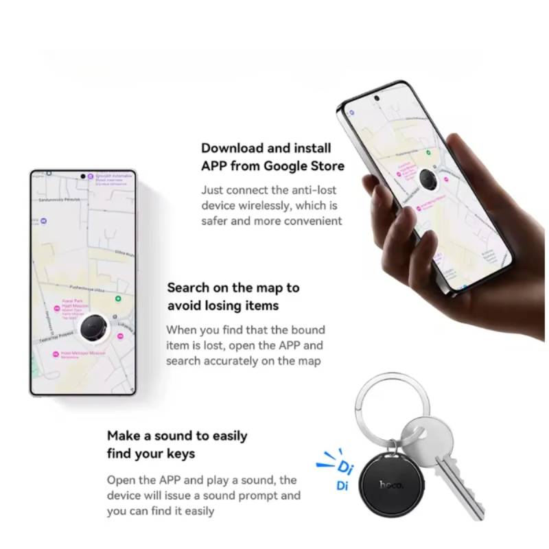 Smart Tag HOCO E96A O Tag Bluetooth - Noir - Photo 2