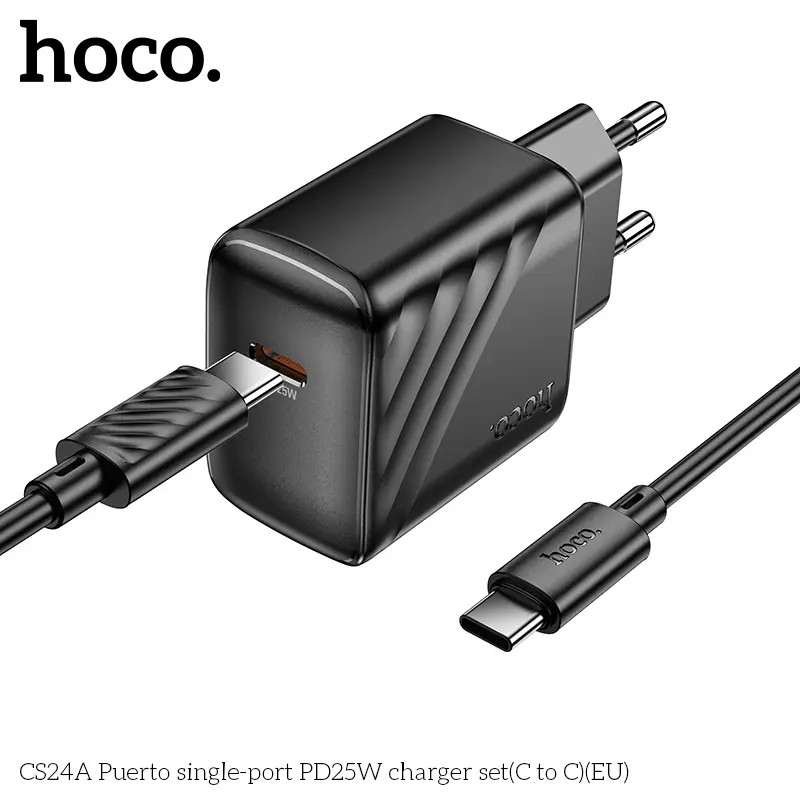 Chargeur Mural HOCO CS24A Puerto PD25W (Câble Type-C vers Type-C)