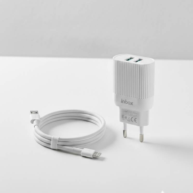 Chargeur INKAX HC10 IP 2.4 LIGHTNING Pour IPhone - Blanc - Photo 2
