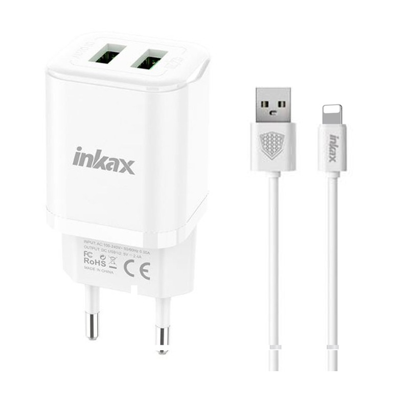 Chargeur INKAX HC-02 Avec Câble Lightning - Blanc - Photo 2