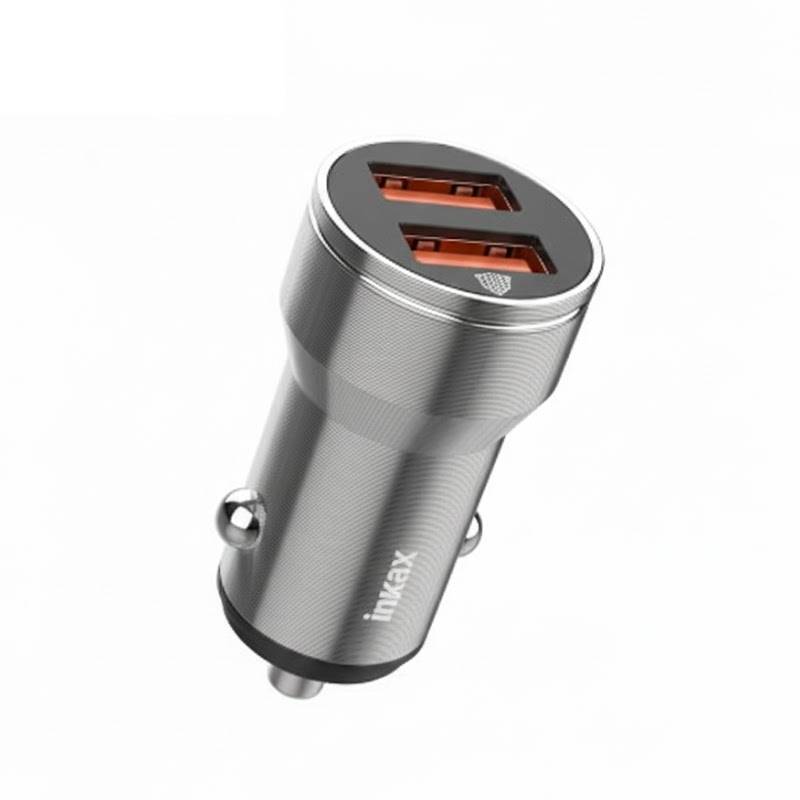 Chargeur Voiture INKAX CA02B Avec Câble Lightning - Silver - Photo 2
