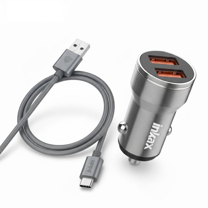 Chargeur Voiture INKAX CA02B Avec Câble Type-C - Silver - Photo 1