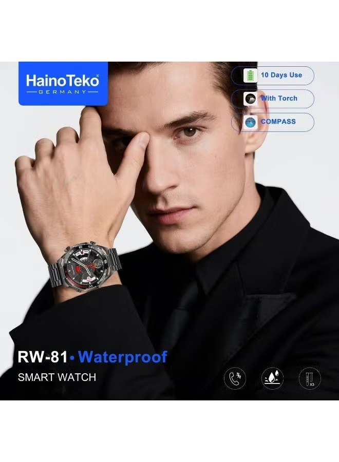 Montre Connectée Haino Teko RW-81 Écran AMOLED + 3 Bracelets – Noir – Prix Tunisie - Photo 1