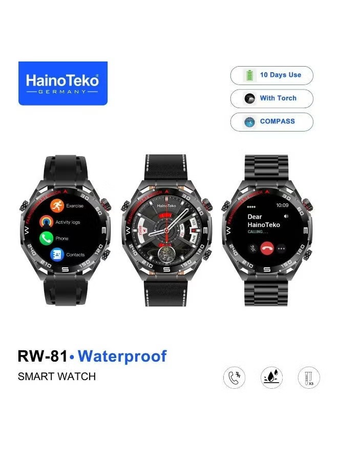 Montre Connectée Haino Teko RW-81 Écran AMOLED + 3 Bracelets – Noir – Prix Tunisie - Photo 4