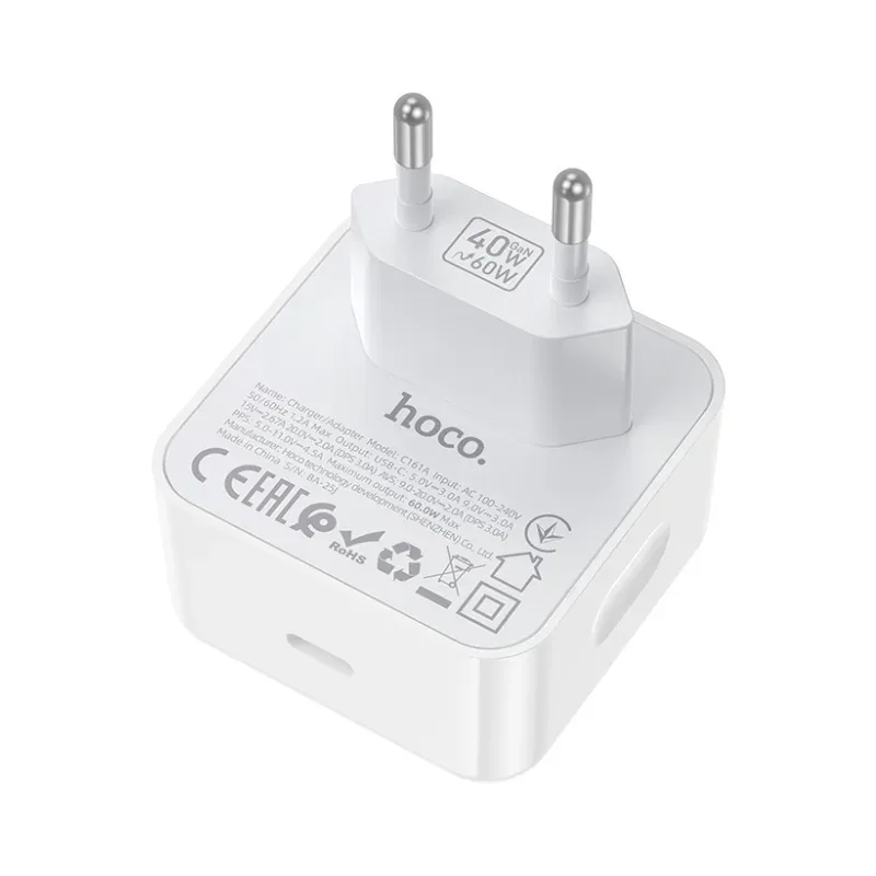 Chargeur Secteur Rapide HOCO C161A PD 40W Blanc - Photo 3