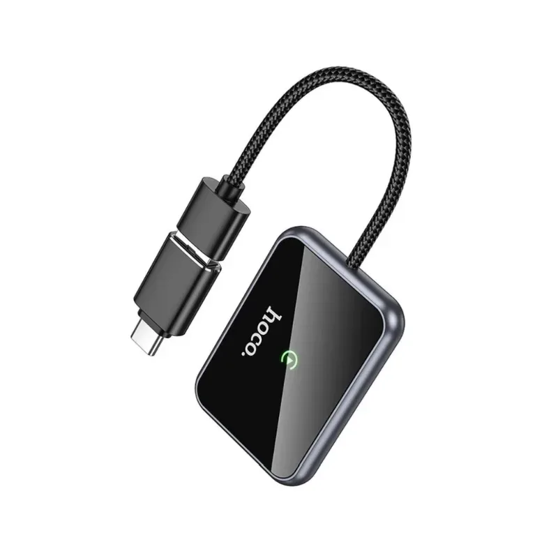 Adaptateur Sans Fil HOCO HU1 pour Voiture CarPlay Gris - Photo 2