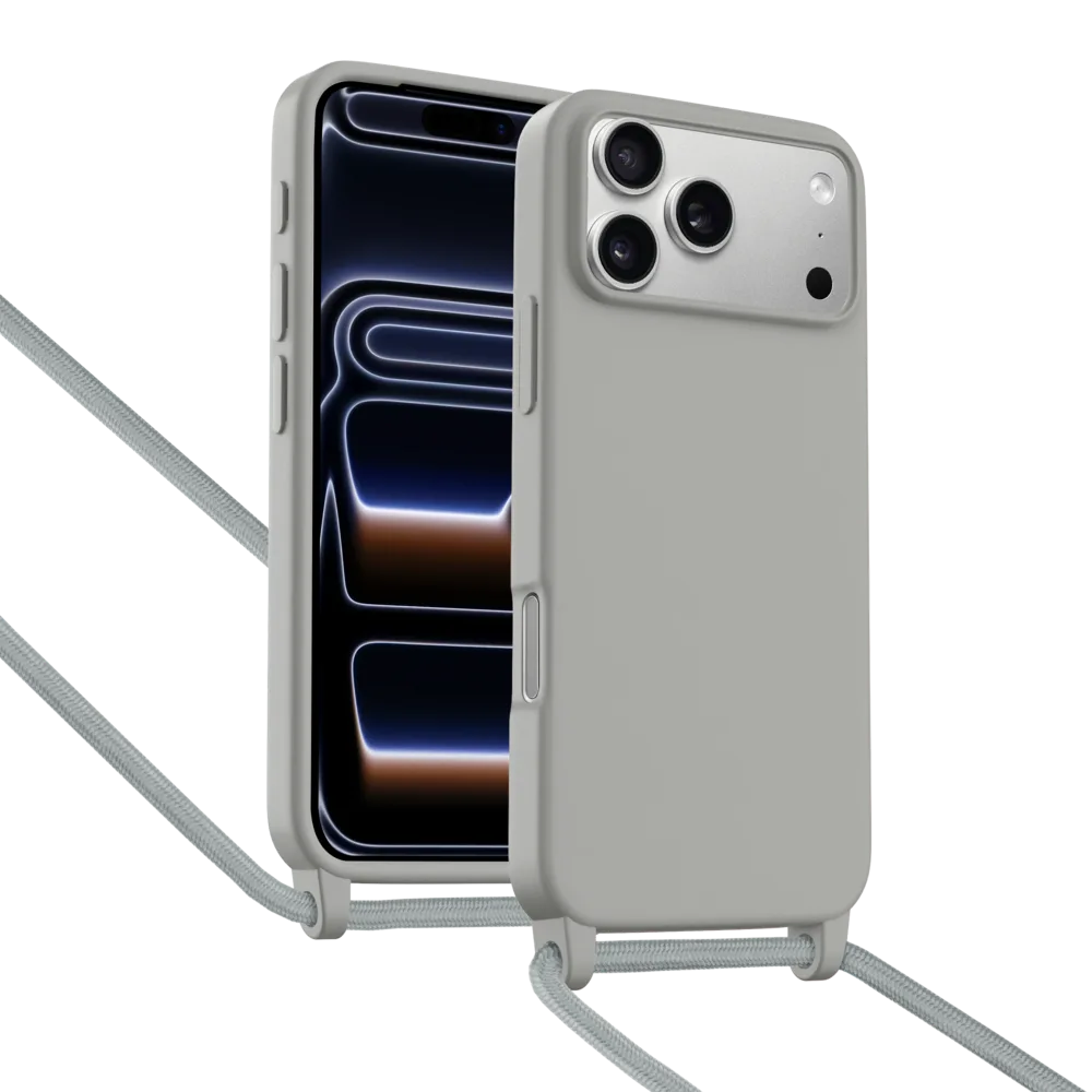 Coque iPhone 17 Pro Max avec Cordon - Gris