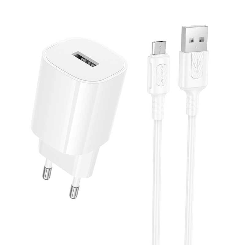 Chargeur Secteur BOROFONE BA101A Pack Câble Micro