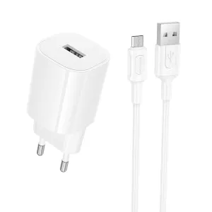 Chargeur Secteur BOROFONE BA101A Pack Câble Micro