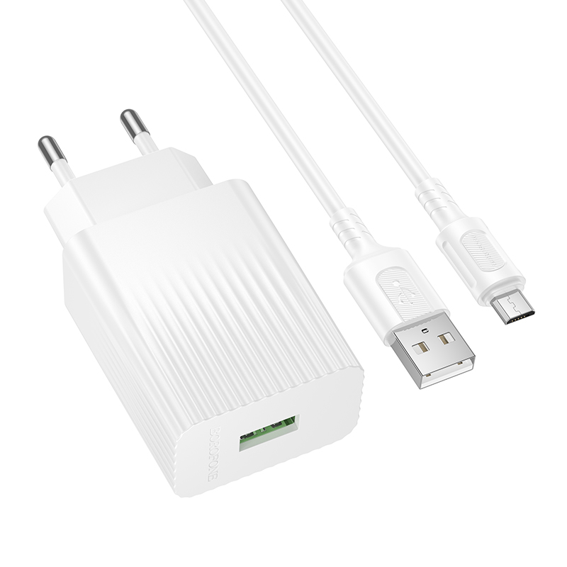 Chargeur Secteur BOROFONE BAS72A Pack Câble Micro QC3.0 - Photo 1