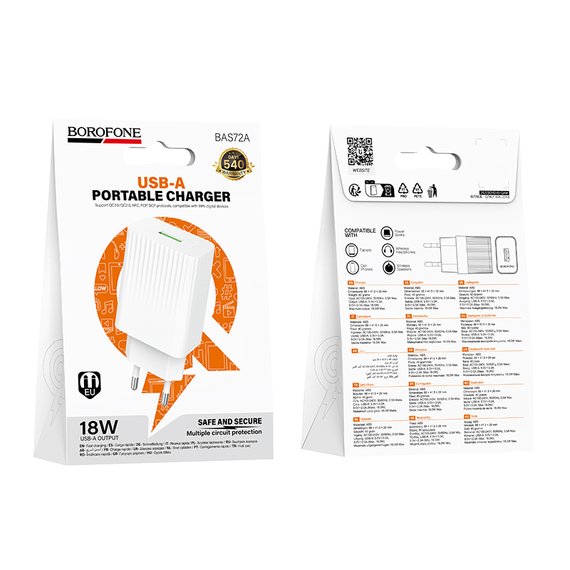 Chargeur Secteur BOROFONE BAS72A Source Qc3 QC3.0 - Photo 5