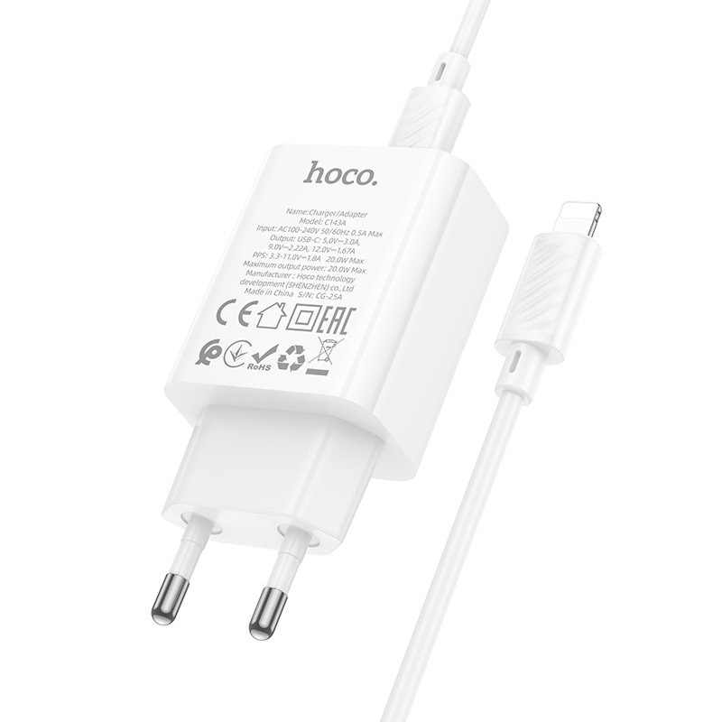 Chargeur Secteur HOCO C143A Benefit PD 20W USB-C - Photo 3
