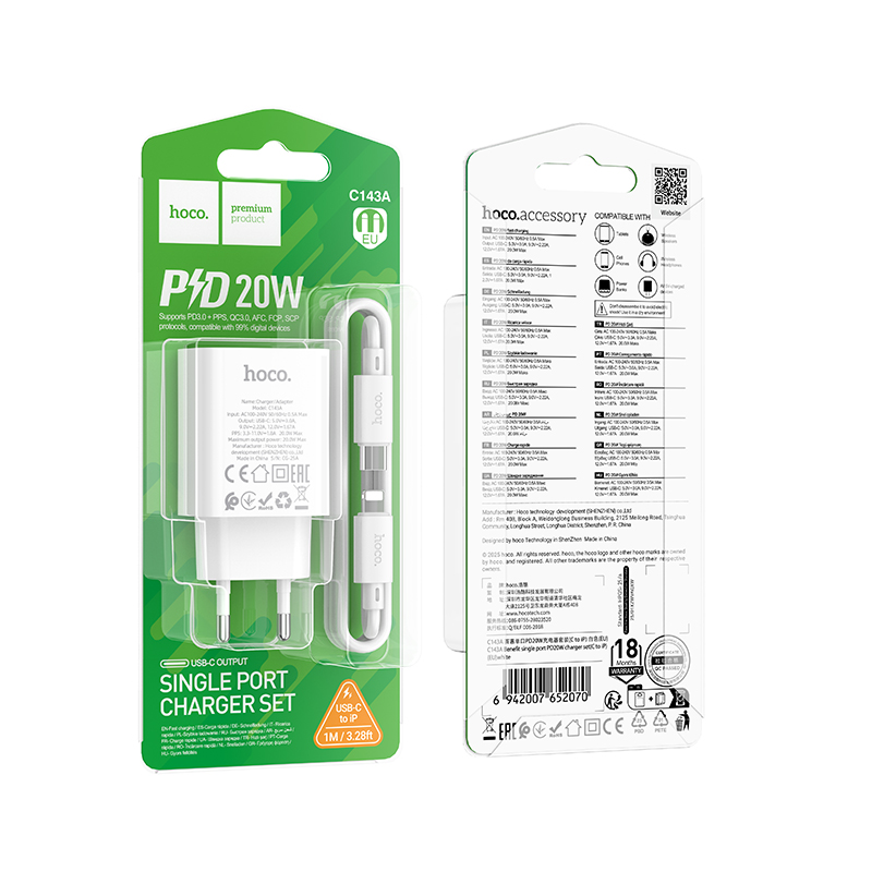 Chargeur Secteur HOCO C143A Benefit PD 20W USB-C - Photo 6