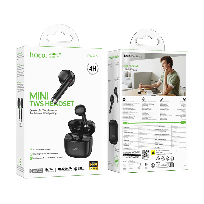 Écouteurs Sans Fil TWS HOCO EW205 Peaceful Bluetooth - Photo 5
