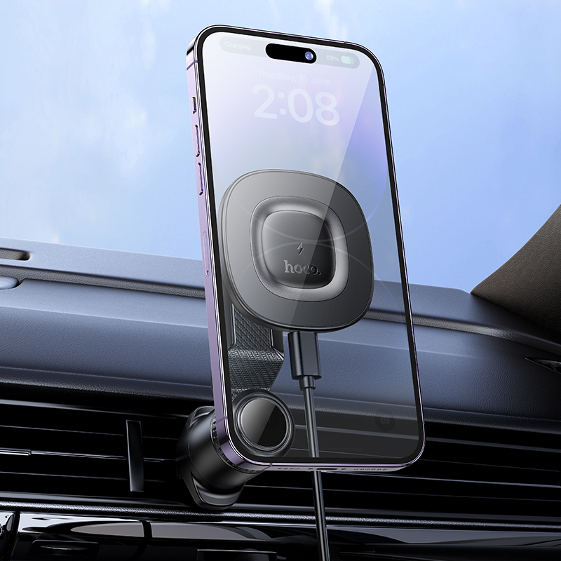 Support Voiture Charge Sans Fil MagSafe HOCO HW30 Crown - Photo 6
