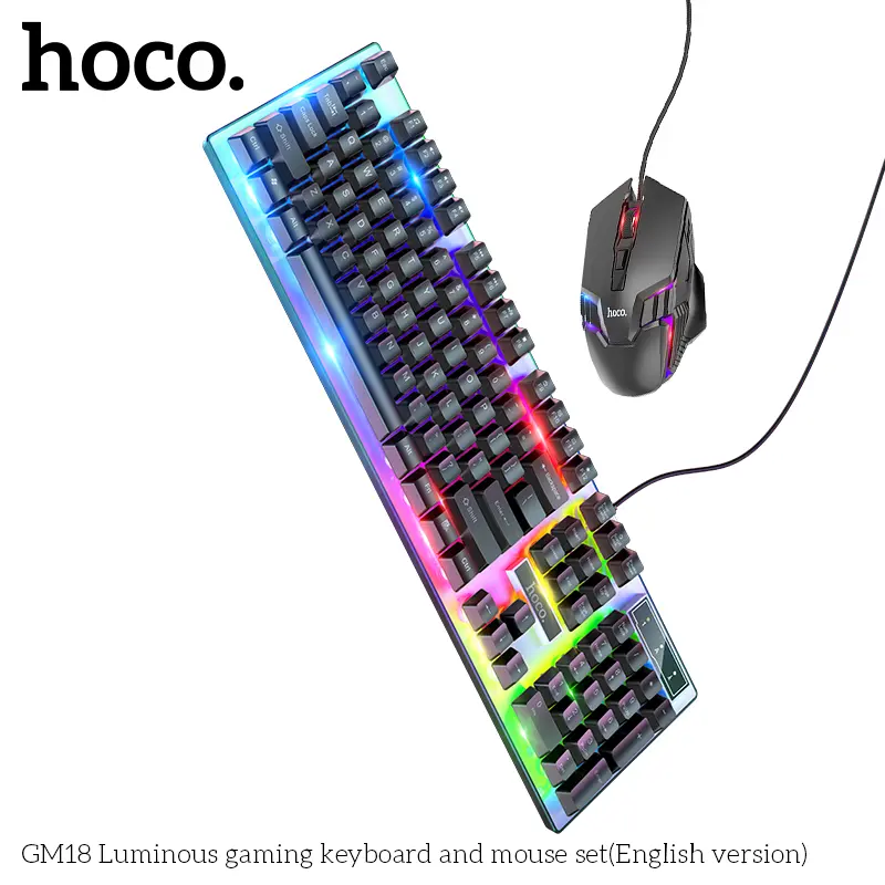 Ensemble Clavier et Souris Gaming Lumineux HOCO GM18
